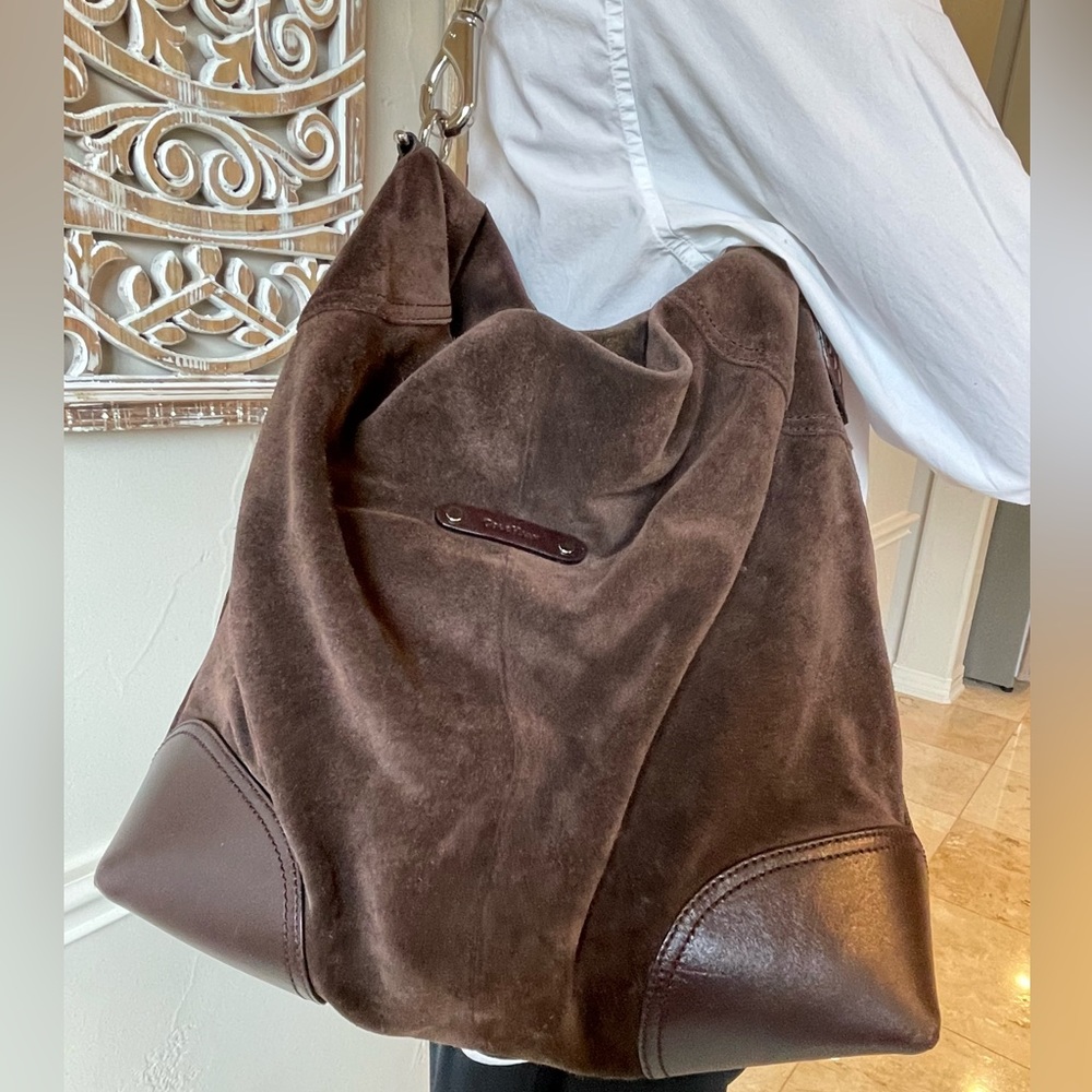 Cole Han Brown Suede Large Tote